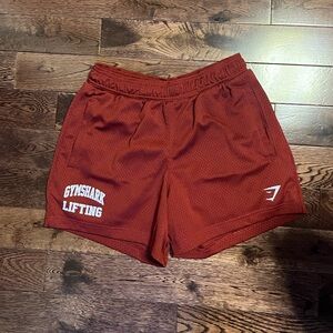 Gymshark Mens Sets Red Lifting Mesh 5” Shorts